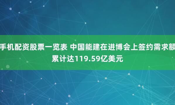 手机配资股票一览表 中国能建在进博会上签约需求额累计达119.59亿美元